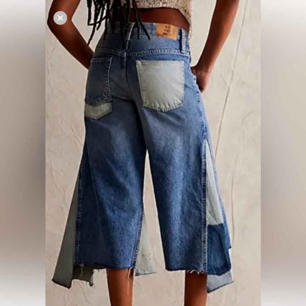 Free People ripple wide leg pissed jeans